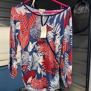 Tropical Leaf Print Women's Tunic